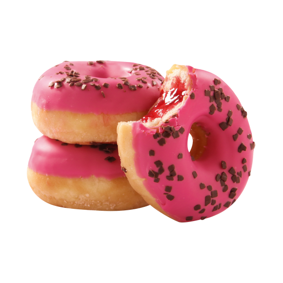 Mini donut strawberry (gevuld), 135x24gr