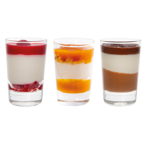 Mixdoos dessertglaasjes 16 x 3 smaken - glas, 48x66ml