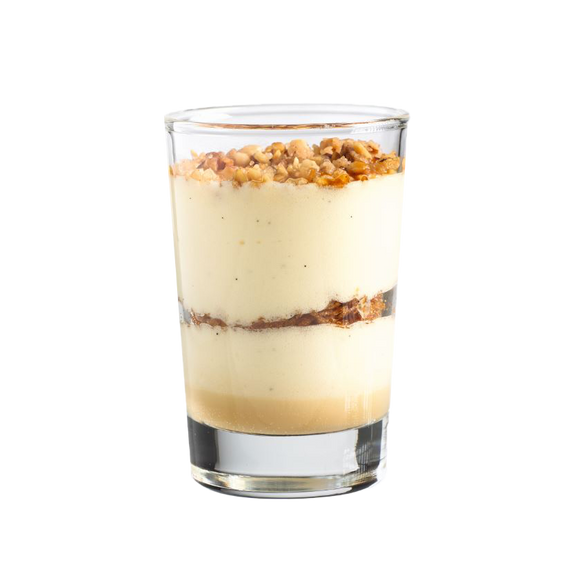 Dessertglaasje vanillecrème/gezouten karamel glas, 48x66ml