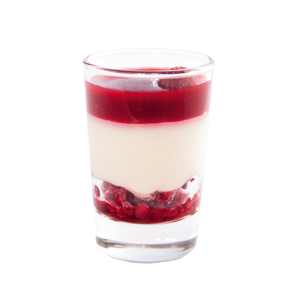Dessertglaasje mascarpone/framboos glas, 48x66ml