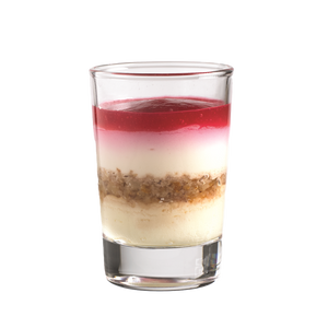 Dessertglaasje kwark/honing/noten/framboos glas, 48x66ml