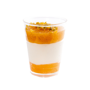 Dessertglaasje panna cotta/abrikoos kunststof, 40x66ml