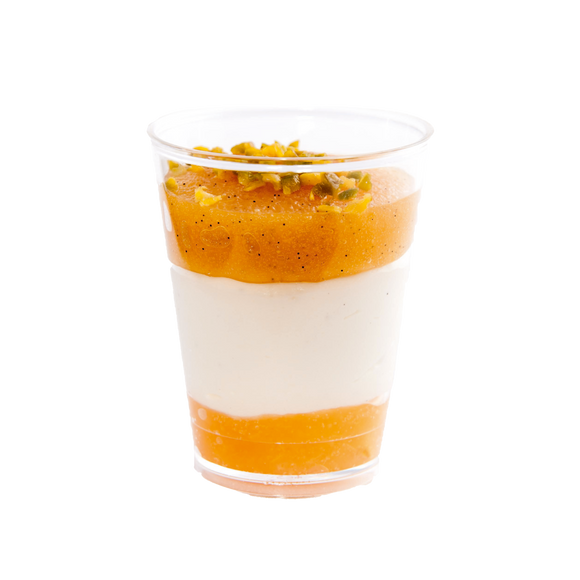 Dessertglaasje panna cotta/abrikoos kunststof, 40x66ml