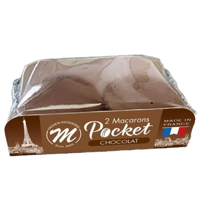 Macaron pocket chocolade, 24x2x15gr